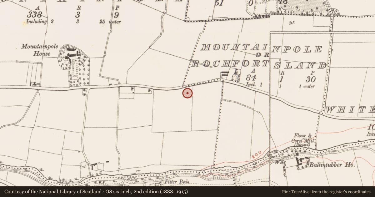 Ordnance Survey six-inch map, 2nd edition (1888–1915) covering the location of Ringfort - rath, Mountainpole, County Meath, with a pin at the register's coordinates