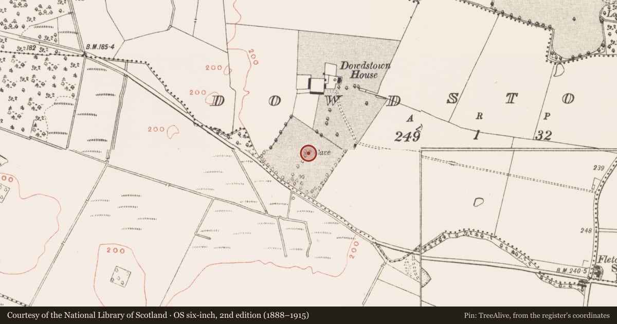 Ordnance Survey six-inch map, 2nd edition (1888–1915) covering the location of Souterrain, Dowdstown, County Meath, with a pin at the register's coordinates