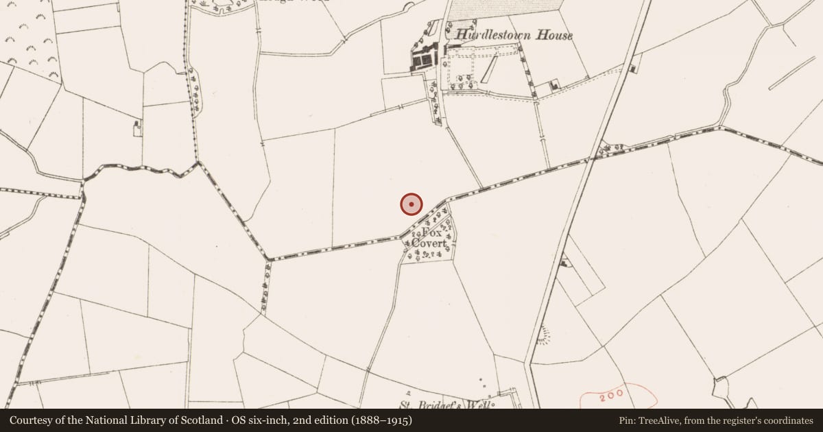 Ordnance Survey six-inch map, 2nd edition (1888–1915) covering the location of House - indeterminate date, Hurdlestown, County Meath, with a pin at the register's coordinates