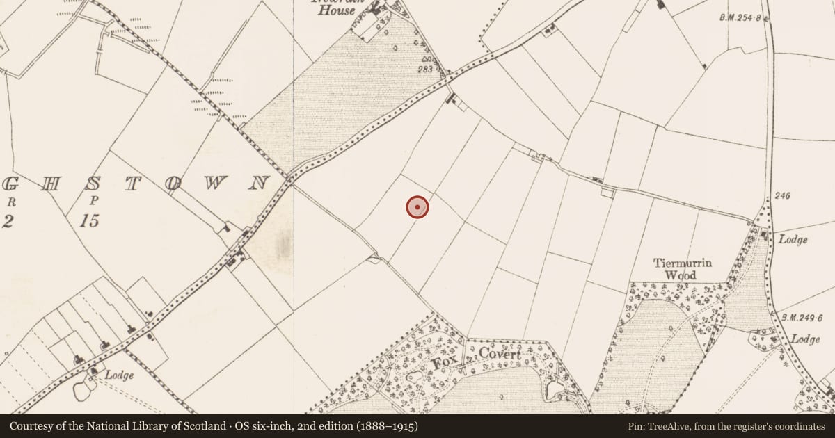 Ordnance Survey six-inch map, 2nd edition (1888–1915) covering the location of Structure, Town Parks, County Meath, with a pin at the register's coordinates