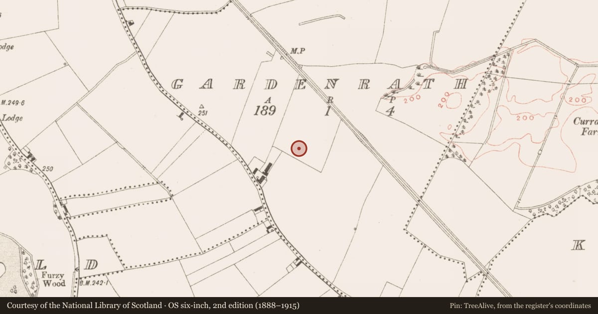 Ordnance Survey six-inch map, 2nd edition (1888–1915) covering the location of Hearth, Gardenrath, County Meath, with a pin at the register's coordinates