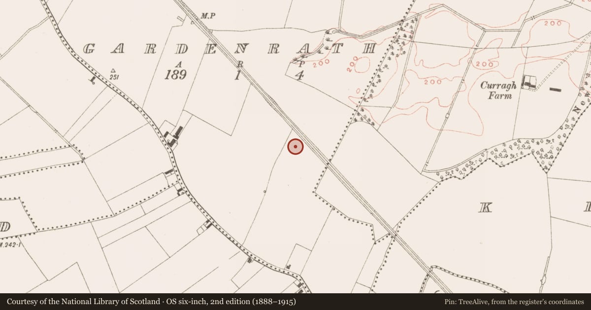 Ordnance Survey six-inch map, 2nd edition (1888–1915) covering the location of Structure, Gardenrath, County Meath, with a pin at the register's coordinates