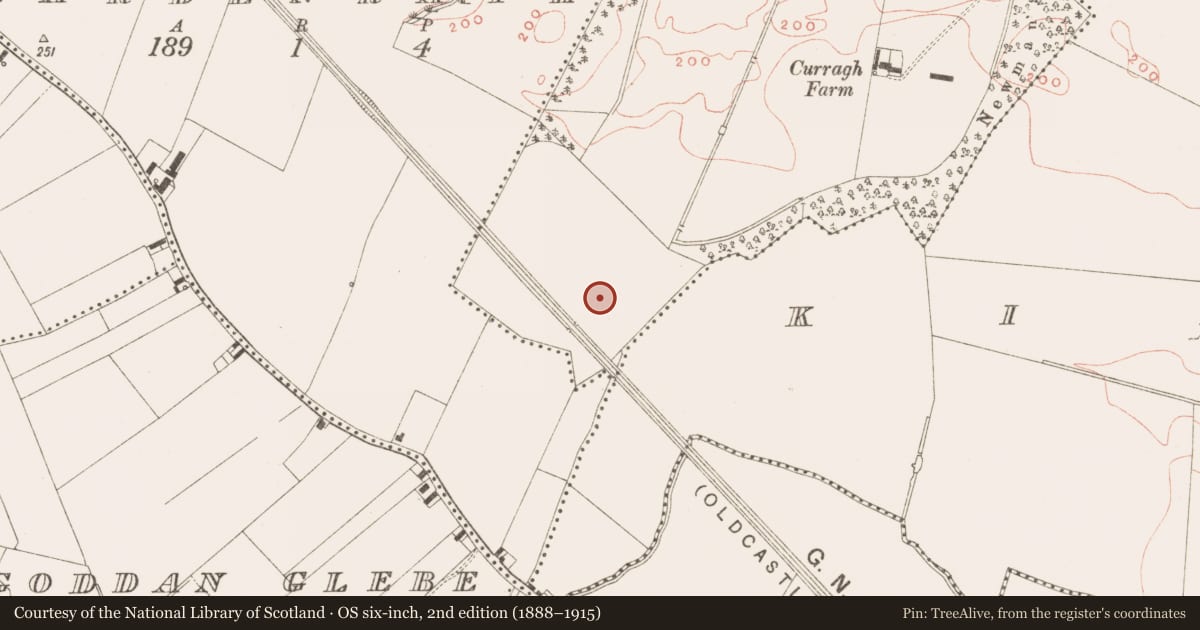 Ordnance Survey six-inch map, 2nd edition (1888–1915) covering the location of Structure, Kilmainham (Headford), County Meath, with a pin at the register's coordinates