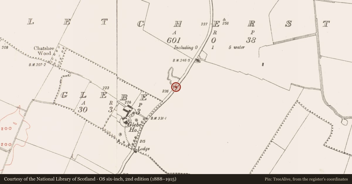 Ordnance Survey six-inch map, 2nd edition (1888–1915) covering the location of Burial, Fletcherstown, County Meath, with a pin at the register's coordinates