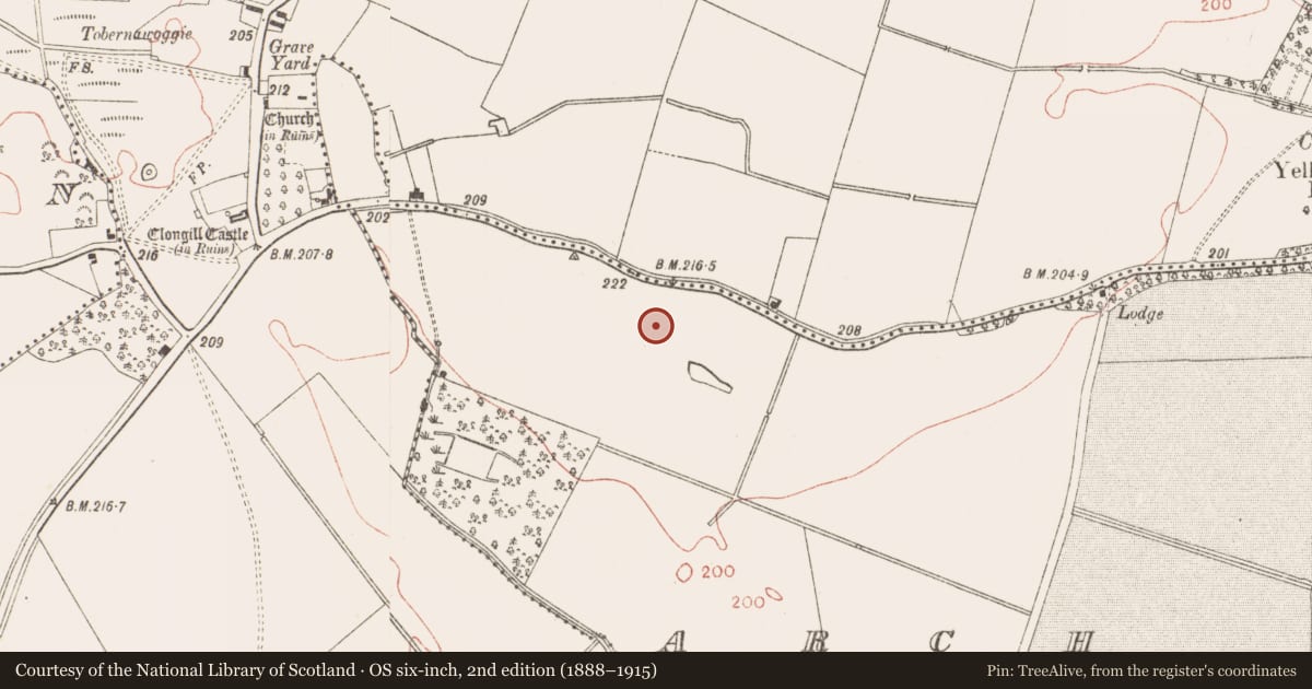 Ordnance Survey six-inch map, 2nd edition (1888–1915) covering the location of Ringfort - rath, Arch Hall, County Meath, with a pin at the register's coordinates