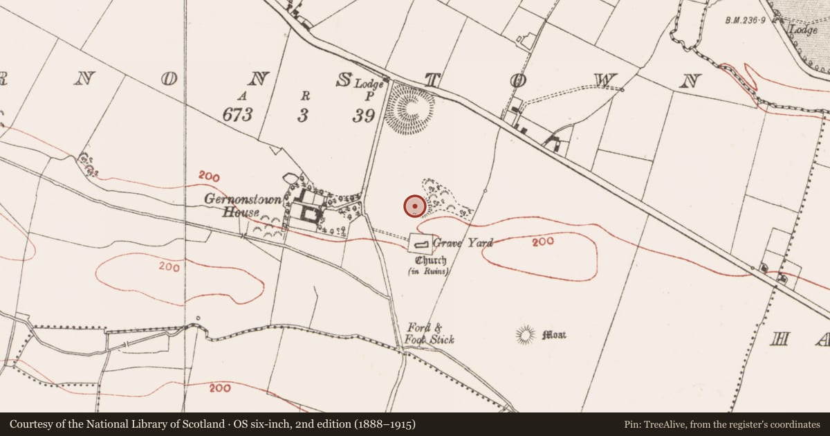 Ordnance Survey six-inch map, 2nd edition (1888–1915) covering the location of Ringfort - rath, Gernonstown, County Meath, with a pin at the register's coordinates