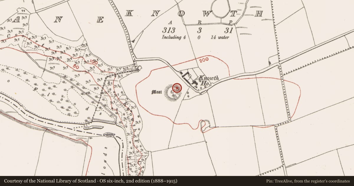 Ordnance Survey six-inch map, 2nd edition (1888–1915) covering the location of House - early medieval, Knowth, County Meath, with a pin at the register's coordinates