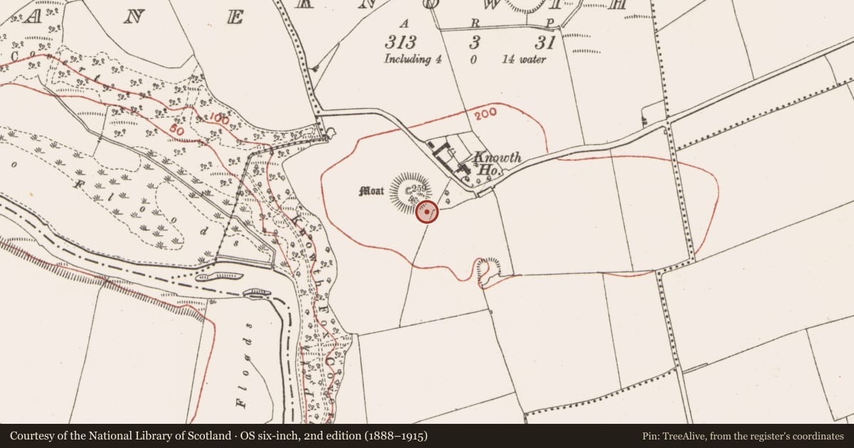 Ordnance Survey six-inch map, 2nd edition (1888–1915) covering the location of House - 18th century, Knowth, County Meath, with a pin at the register's coordinates