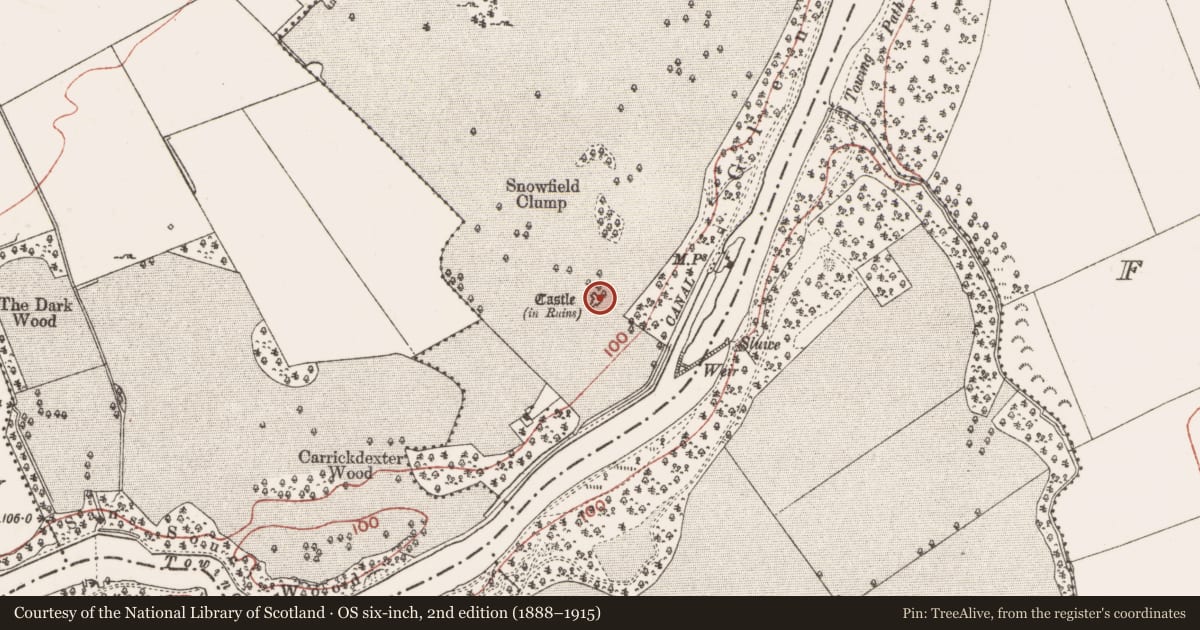Ordnance Survey six-inch map, 2nd edition (1888–1915) covering the location of House - 16th/17th century, Slanecastle Demesne, County Meath, with a pin at the register's coordinates