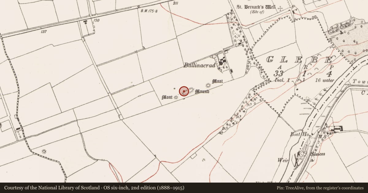 Ordnance Survey six-inch map, 2nd edition (1888–1915) covering the location of Mound, Dowth, County Meath, with a pin at the register's coordinates
