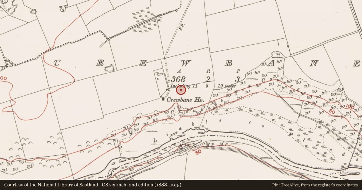 Ordnance Survey six-inch map, 2nd edition (1888–1915) covering the location of Souterrain, Crewbane, County Meath, with a pin at the register's coordinates