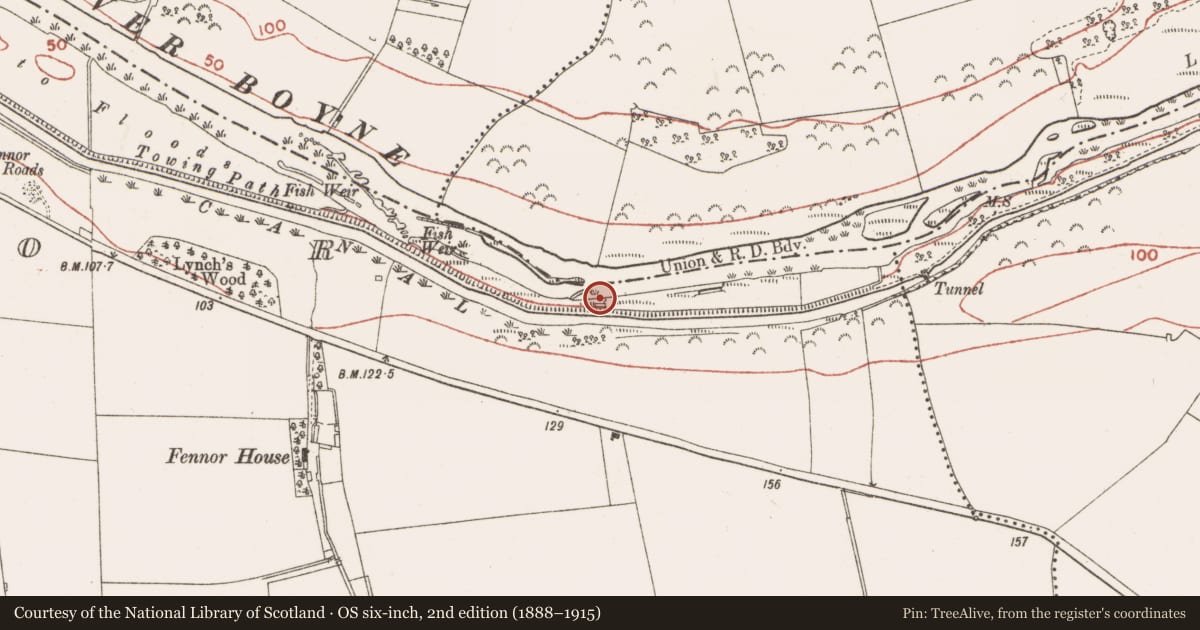Ordnance Survey six-inch map, 2nd edition (1888–1915) covering the location of Mill - unclassified, Fennor, County Meath, with a pin at the register's coordinates