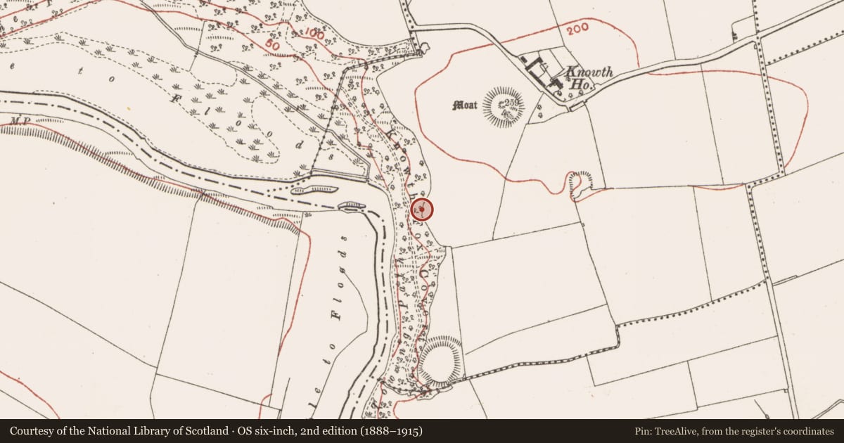 Ordnance Survey six-inch map, 2nd edition (1888–1915) covering the location of Barrow - unclassified, Knowth, County Meath, with a pin at the register's coordinates