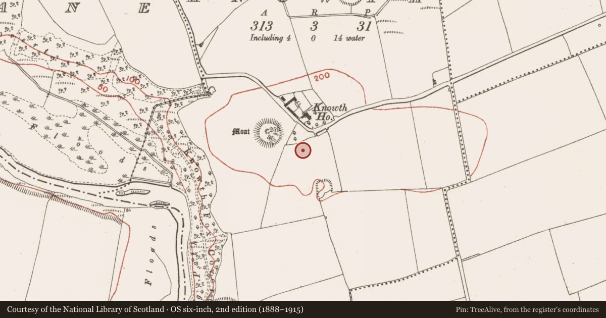 Ordnance Survey six-inch map, 2nd edition (1888–1915) covering the location of Enclosure, Knowth, County Meath, with a pin at the register's coordinates