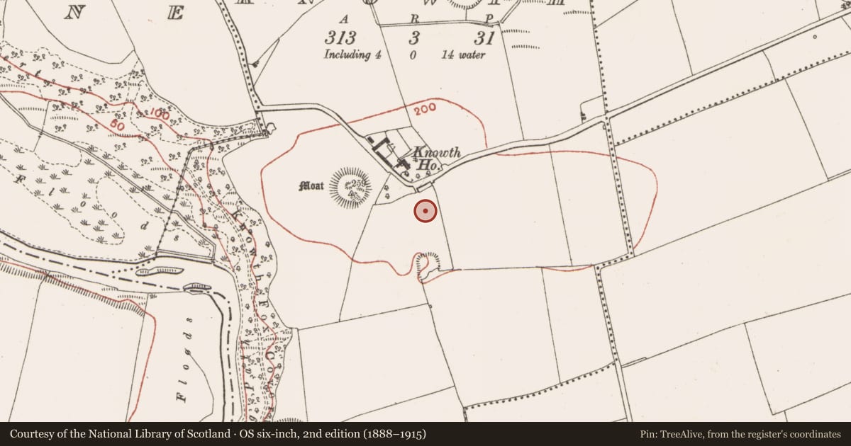 Ordnance Survey six-inch map, 2nd edition (1888–1915) covering the location of Kiln, Knowth, County Meath, with a pin at the register's coordinates
