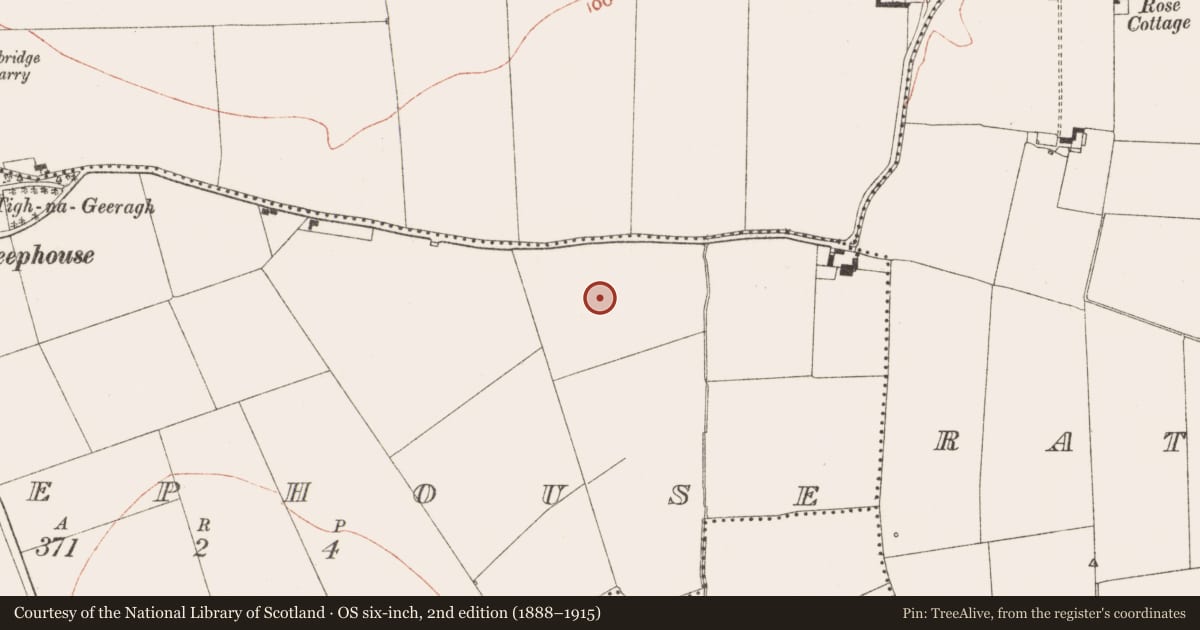 Ordnance Survey six-inch map, 2nd edition (1888–1915) covering the location of Enclosure, Sheephouse, County Meath, with a pin at the register's coordinates