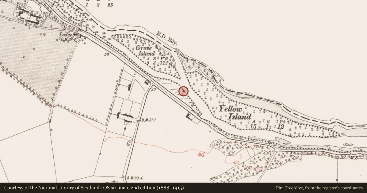 Ordnance Survey six-inch map, 2nd edition (1888–1915) covering the location of Ford, Oldbridge, County Meath, with a pin at the register's coordinates
