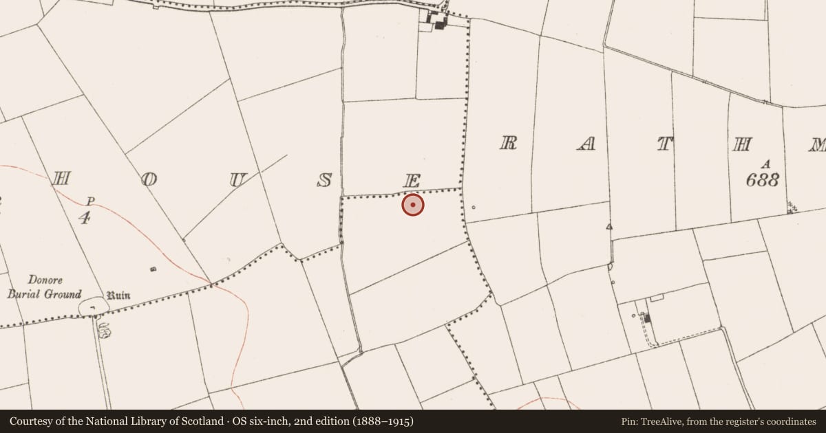 Ordnance Survey six-inch map, 2nd edition (1888–1915) covering the location of Excavation - miscellaneous, Donore, County Meath, with a pin at the register's coordinates