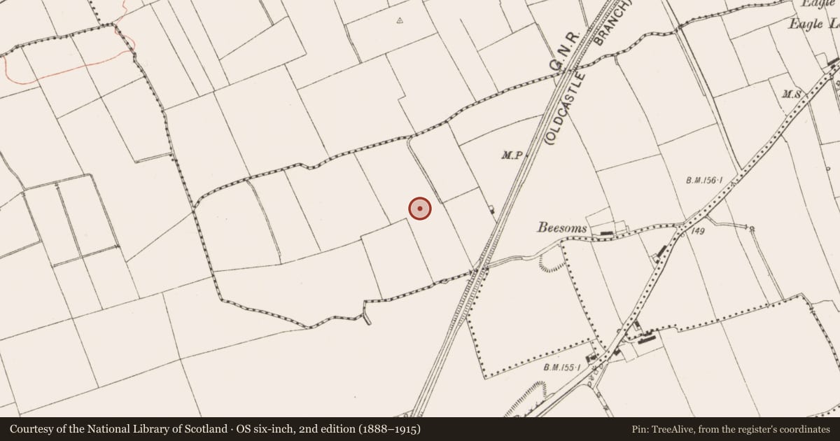 Ordnance Survey six-inch map, 2nd edition (1888–1915) covering the location of Structure, Lagavooren, County Meath, with a pin at the register's coordinates