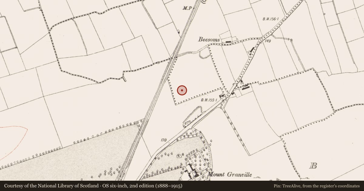 Ordnance Survey six-inch map, 2nd edition (1888–1915) covering the location of Habitation site, Lagavooren, County Meath, with a pin at the register's coordinates