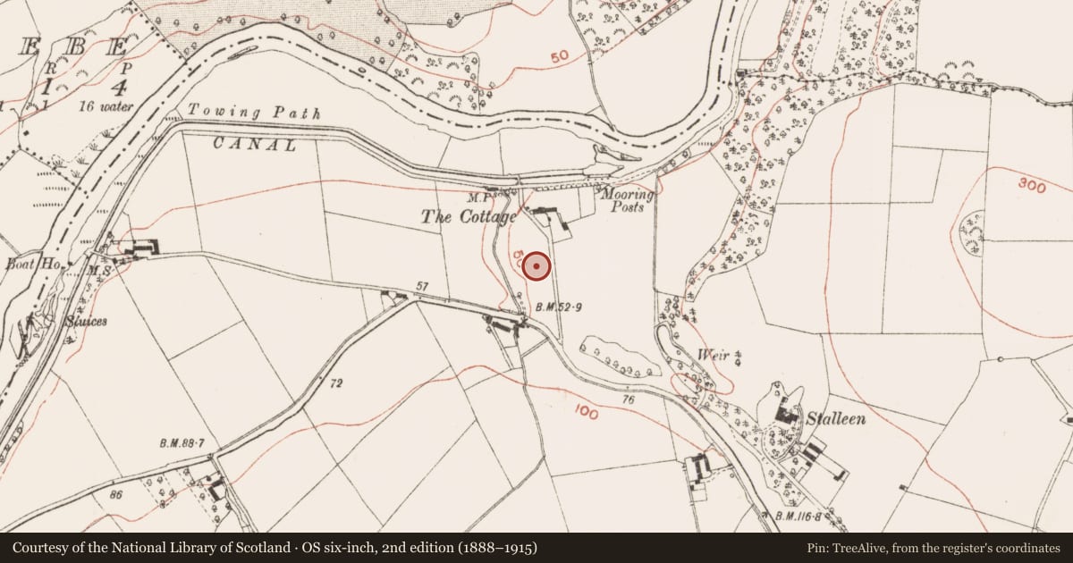 Ordnance Survey six-inch map, 2nd edition (1888–1915) covering the location of Ringfort - rath, Stalleen, County Meath, with a pin at the register's coordinates