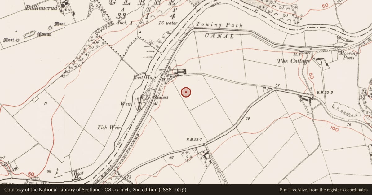 Ordnance Survey six-inch map, 2nd edition (1888–1915) covering the location of Enclosure, Stalleen, County Meath, with a pin at the register's coordinates