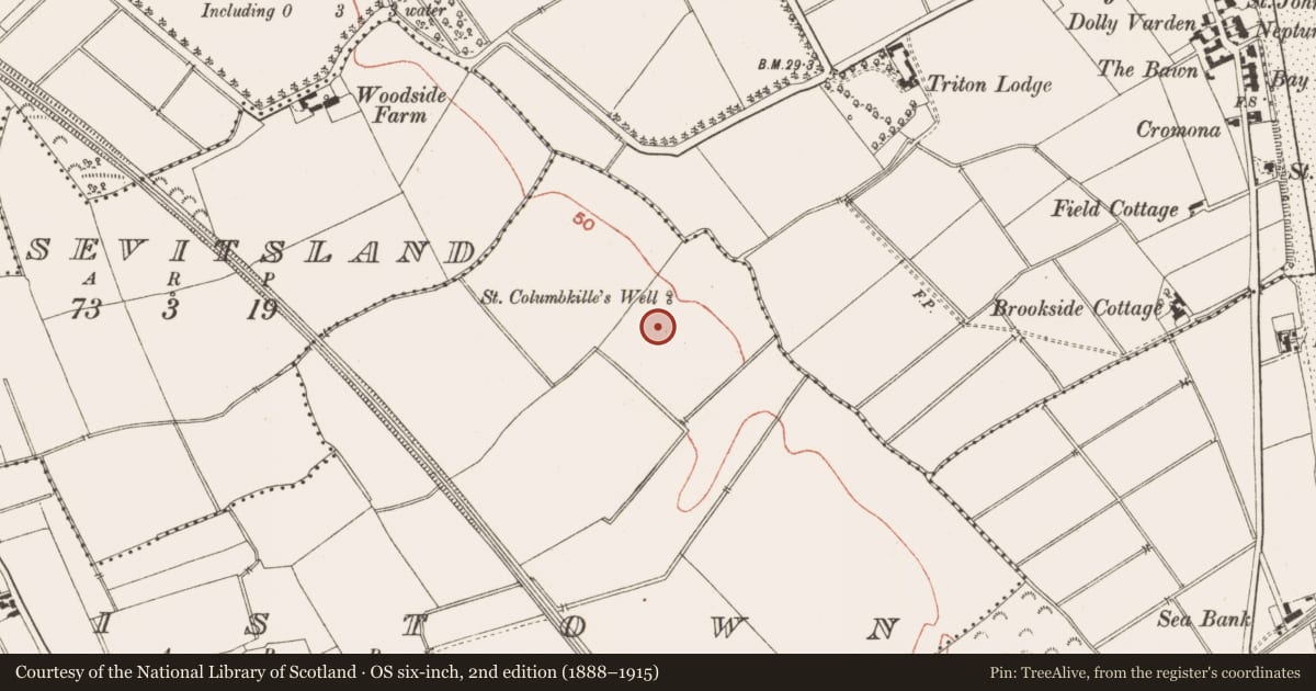 Ordnance Survey six-inch map, 2nd edition (1888–1915) covering the location of Ringfort - rath, Ministown, County Meath, with a pin at the register's coordinates