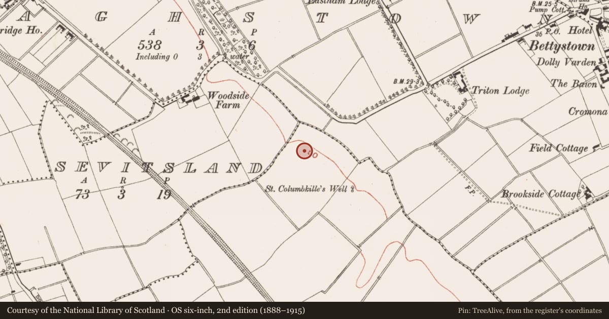 Ordnance Survey six-inch map, 2nd edition (1888–1915) covering the location of Ringfort - rath, Ministown, County Meath, with a pin at the register's coordinates