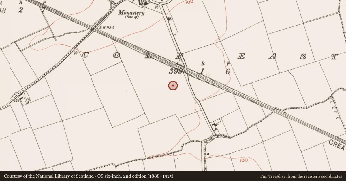 Ordnance Survey six-inch map, 2nd edition (1888–1915) covering the location of Ringfort - rath, Colp East, County Meath, with a pin at the register's coordinates