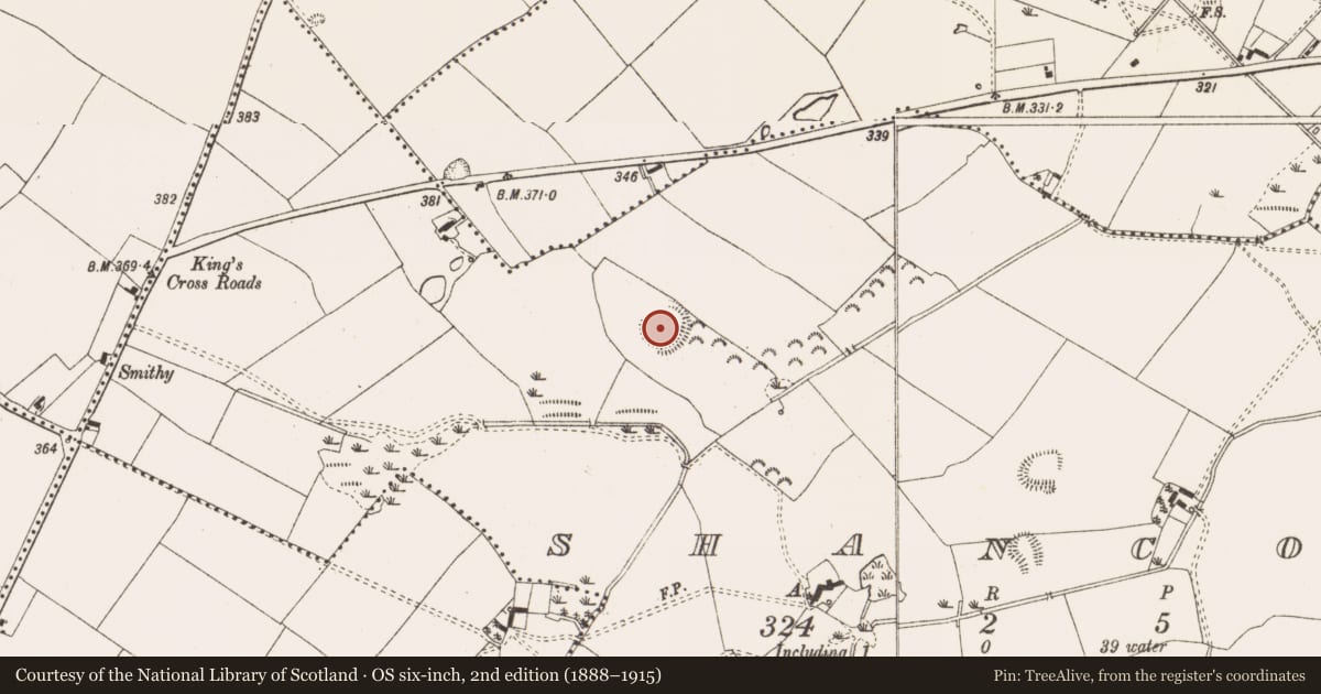 Ordnance Survey six-inch map, 2nd edition (1888–1915) covering the location of Ringfort - rath, Shanco, County Meath, with a pin at the register's coordinates