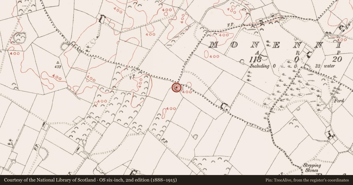 Ordnance Survey six-inch map, 2nd edition (1888–1915) covering the location of Ringfort - rath, Geehanstown, County Meath, with a pin at the register's coordinates