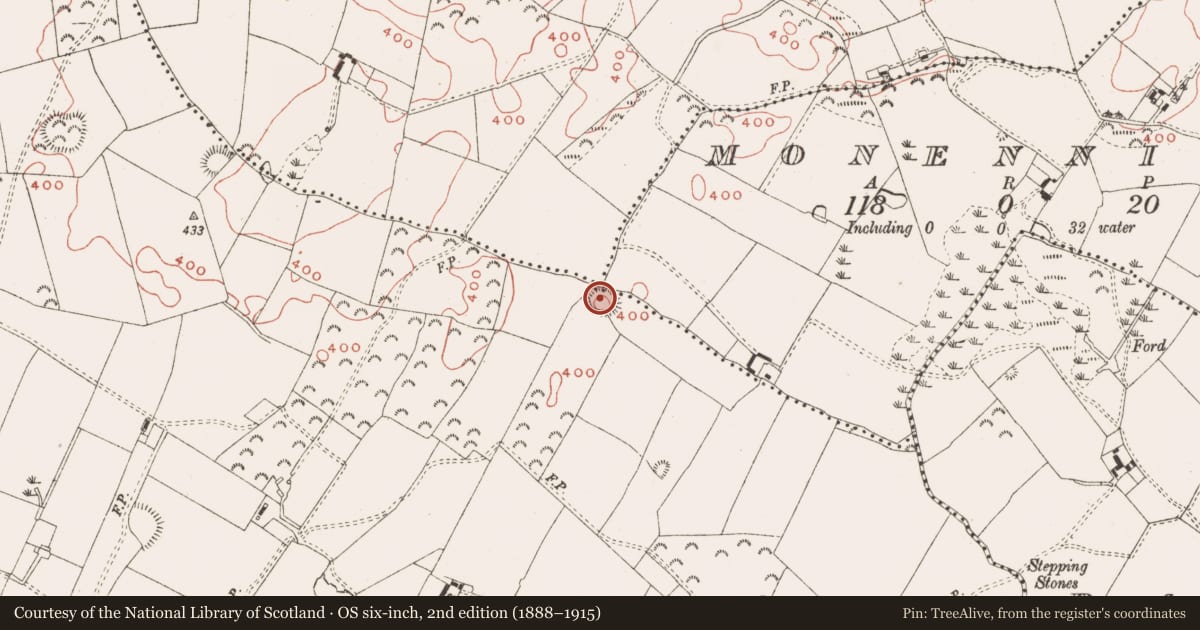 Ordnance Survey six-inch map, 2nd edition (1888–1915) covering the location of House - indeterminate date, Geehanstown, County Meath, with a pin at the register's coordinates