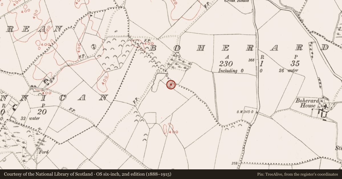 Ordnance Survey six-inch map, 2nd edition (1888–1915) covering the location of Ringfort - rath, Rathbrack (Fore By., Killallon Par.), County Meath, with a pin at the register's coordinates