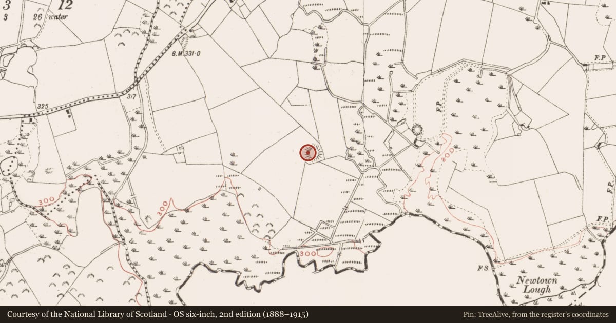 Ordnance Survey six-inch map, 2nd edition (1888–1915) covering the location of Ringfort - rath, Galboystown, County Meath, with a pin at the register's coordinates