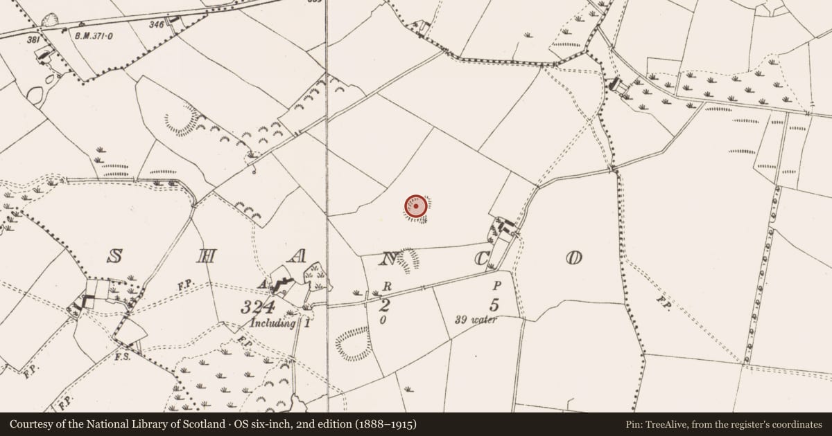 Ordnance Survey six-inch map, 2nd edition (1888–1915) covering the location of Ringfort - rath, Shanco, County Meath, with a pin at the register's coordinates