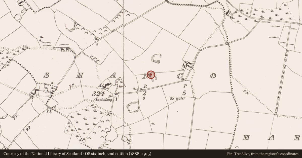 Ordnance Survey six-inch map, 2nd edition (1888–1915) covering the location of Ringfort - rath, Shanco, County Meath, with a pin at the register's coordinates