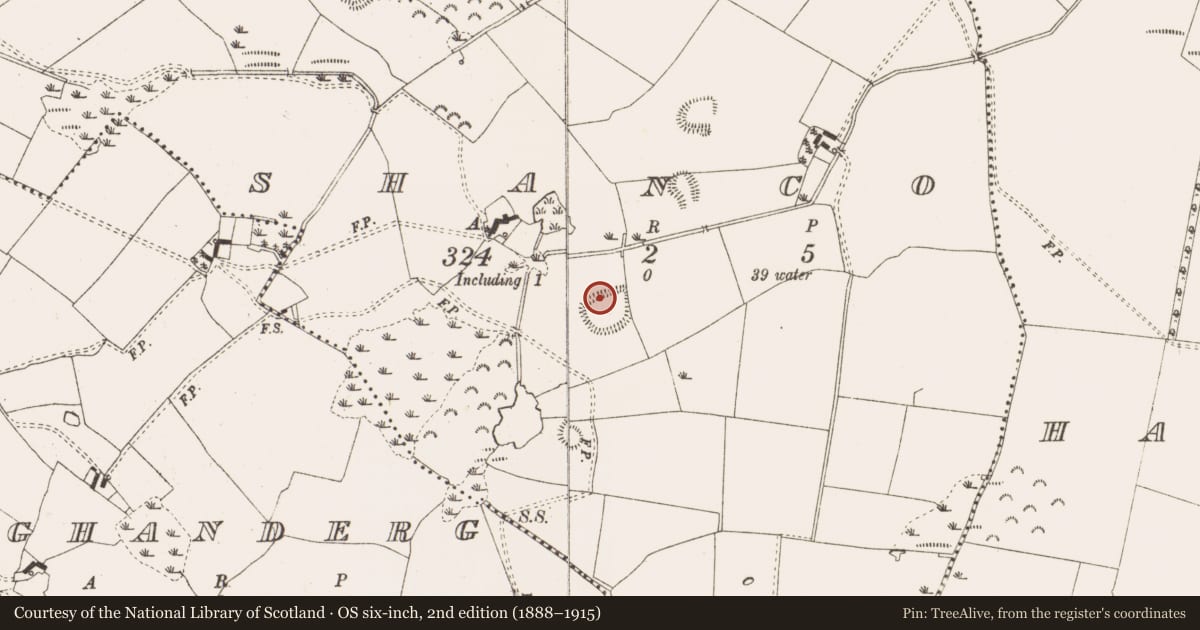 Ordnance Survey six-inch map, 2nd edition (1888–1915) covering the location of House - indeterminate date, Shanco, County Meath, with a pin at the register's coordinates