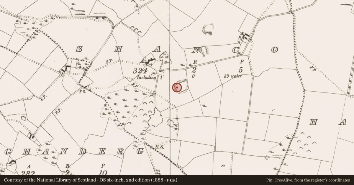 Ordnance Survey six-inch map, 2nd edition (1888–1915) covering the location of House - indeterminate date, Shanco, County Meath, with a pin at the register's coordinates