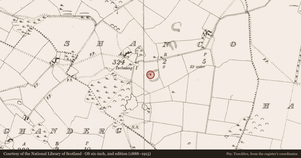 Ordnance Survey six-inch map, 2nd edition (1888–1915) covering the location of House - indeterminate date, Shanco, County Meath, with a pin at the register's coordinates
