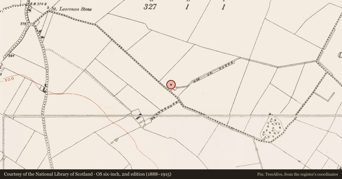 Ordnance Survey six-inch map, 2nd edition (1888–1915) covering the location of Barrow - bowl-barrow, Ballyboy (Lune By., Rathmore Par.), County Meath, with a pin at the register's coordinates