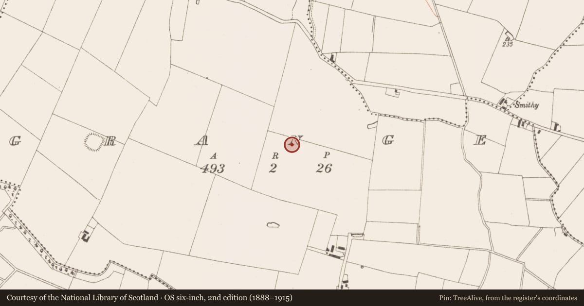 Ordnance Survey six-inch map, 2nd edition (1888–1915) covering the location of Structure, Grange, County Meath, with a pin at the register's coordinates