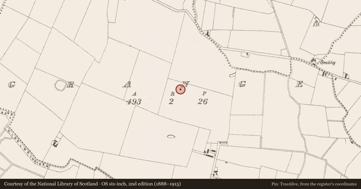Ordnance Survey six-inch map, 2nd edition (1888–1915) covering the location of Excavation - miscellaneous, Grange, County Meath, with a pin at the register's coordinates
