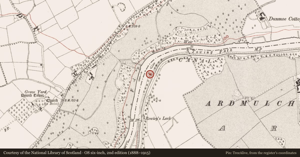 Ordnance Survey six-inch map, 2nd edition (1888–1915) covering the location of Bridge, Ferganstown And Ballymacon, County Meath, with a pin at the register's coordinates