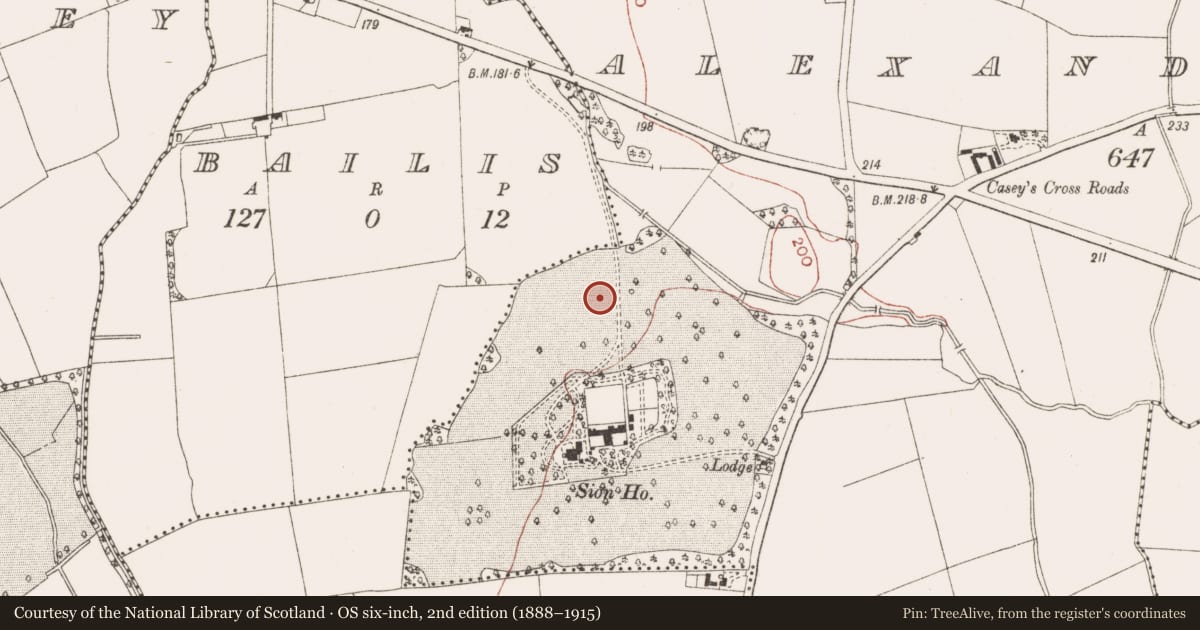 Ordnance Survey six-inch map, 2nd edition (1888–1915) covering the location of Ringfort - rath, Alexander Reid, County Meath, with a pin at the register's coordinates