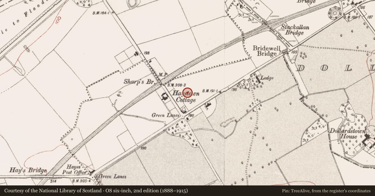 Ordnance Survey six-inch map, 2nd edition (1888–1915) covering the location of Enclosure - large enclosure, Haystown And Carnuff Little, County Meath, with a pin at the register's coordinates