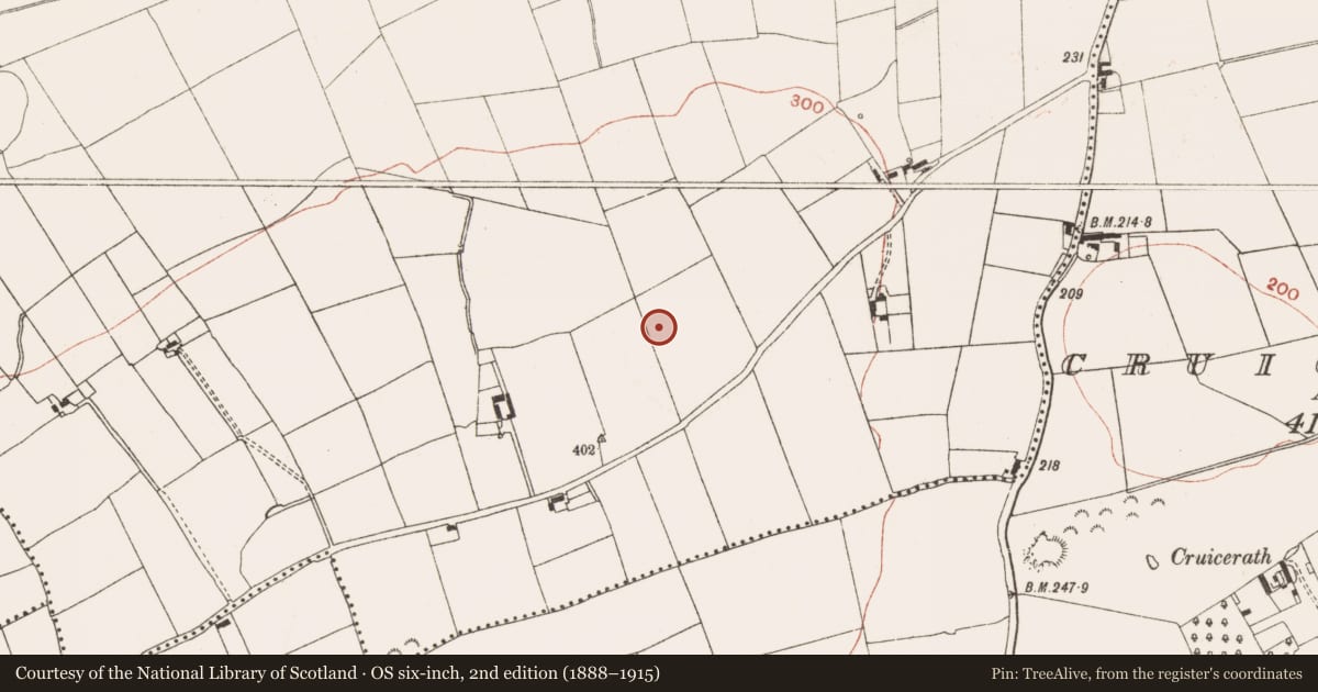 Ordnance Survey six-inch map, 2nd edition (1888–1915) covering the location of Burial, Stalleen, County Meath, with a pin at the register's coordinates