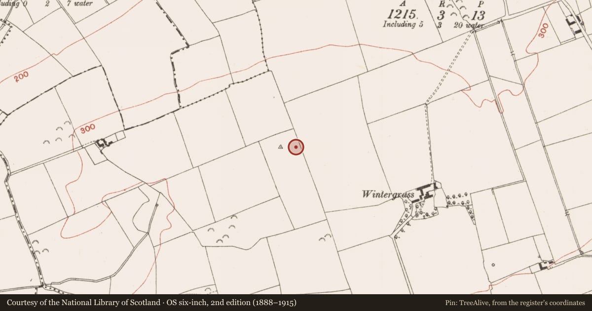 Ordnance Survey six-inch map, 2nd edition (1888–1915) covering the location of Barrow - mound barrow, Bellewstown, County Meath, with a pin at the register's coordinates
