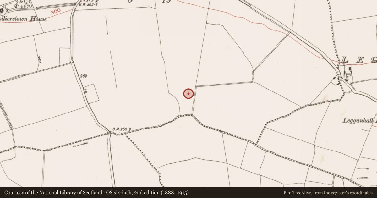 Ordnance Survey six-inch map, 2nd edition (1888–1915) covering the location of Enclosure, Collierstown, County Meath, with a pin at the register's coordinates