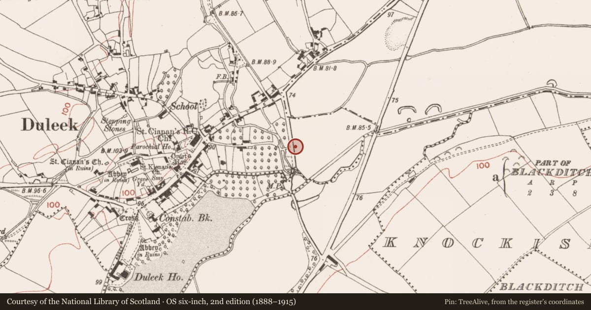 Ordnance Survey six-inch map, 2nd edition (1888–1915) covering the location of Excavation - miscellaneous, Commons, County Meath, with a pin at the register's coordinates