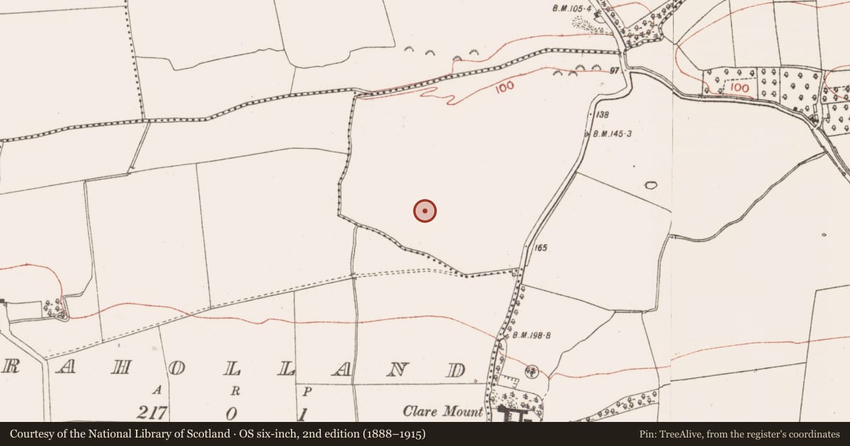 Ordnance Survey six-inch map, 2nd edition (1888–1915) covering the location of Ringfort - rath, Lisdornan, County Meath, with a pin at the register's coordinates